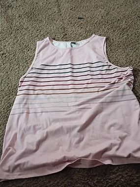 SHEIN Light Pink Striped Sleeveless Tank